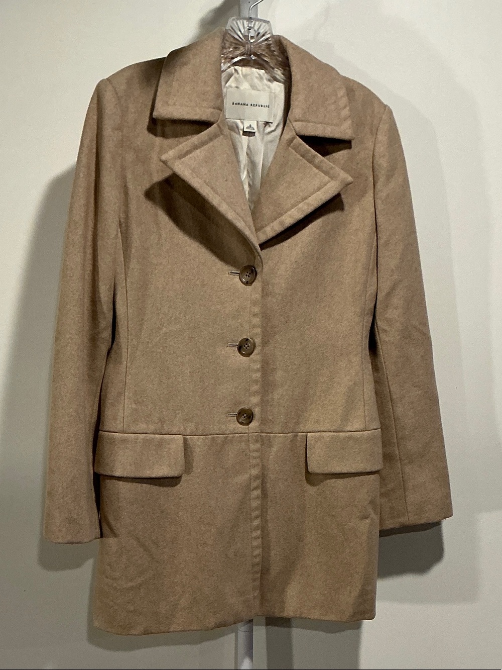 Banana Republic Camel Tan Wool-Blend Pea Coat